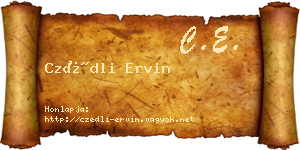 Czédli Ervin névjegykártya