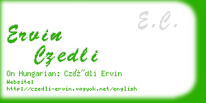 ervin czedli business card